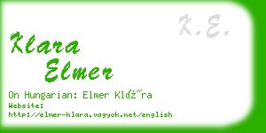 klara elmer business card